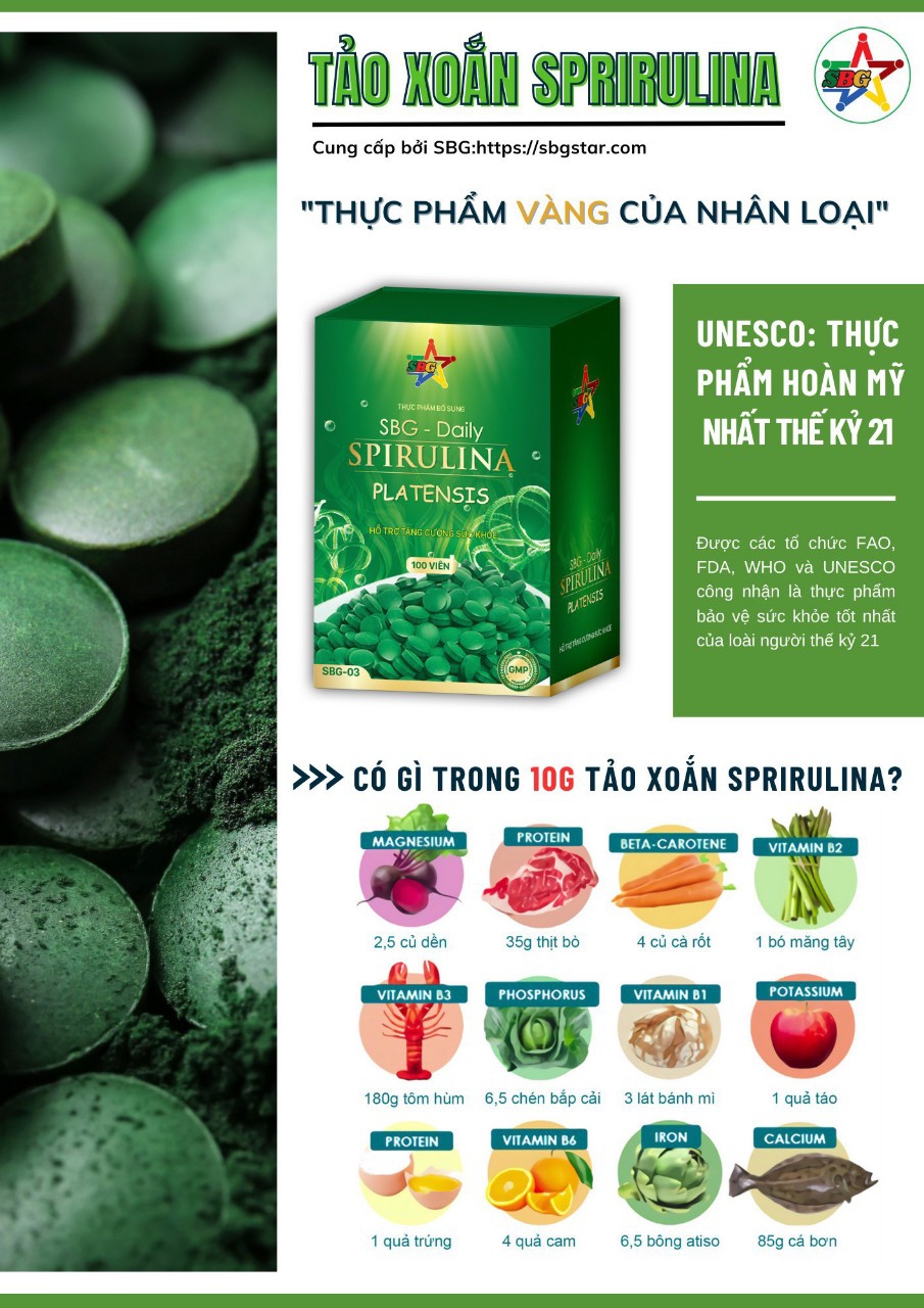 Một vài thông tin về Tảo xoắn Spirulina