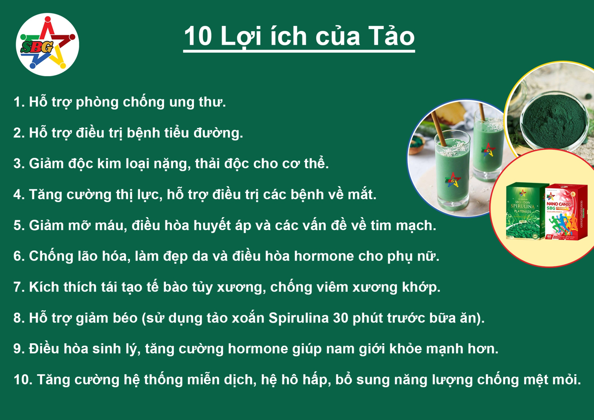 Tảo xoắn Spirulina - Liệu pháp chăm sóc sức khỏe an toàn