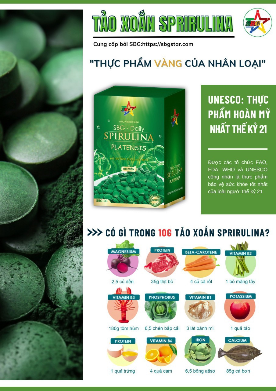 Tảo xoắn Spirulina - Khắc tinh của bệnh dạ dày