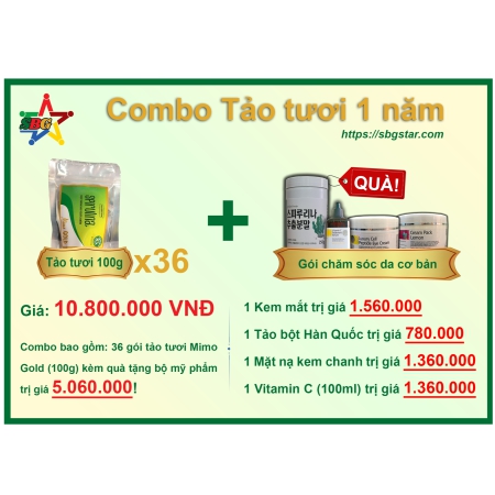 Combo Tảo tươi Spirulina 1 năm