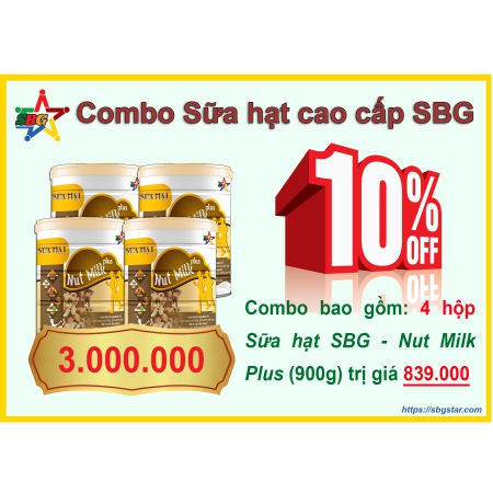 Combo 4 lon Sữa hạt cao cấp SBG - Nut Milk Plus