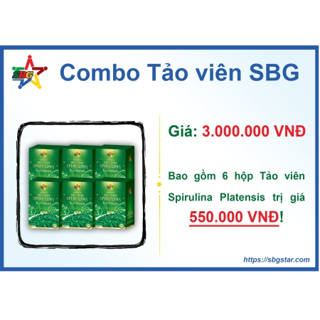 Combo 6 hộp Tảo viên Spirulina Platensis SBG Daily