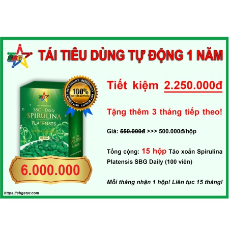 Combo Tái tiêu dùng tự động Tảo xoắn (12 tháng)